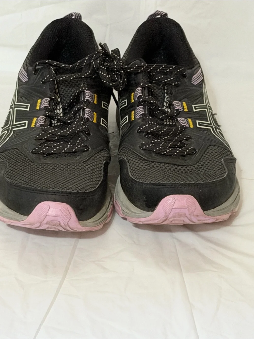 ASICS Women's Black with Pink Accents Trail Running Shoes
